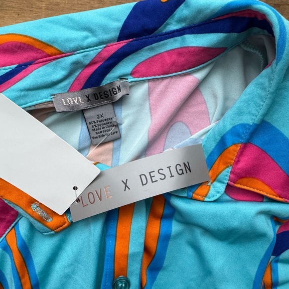 NWT Love X Design Pants Suit Romper 2X Dopamine 70s Kidcore Colorful - Picture 2 of 8